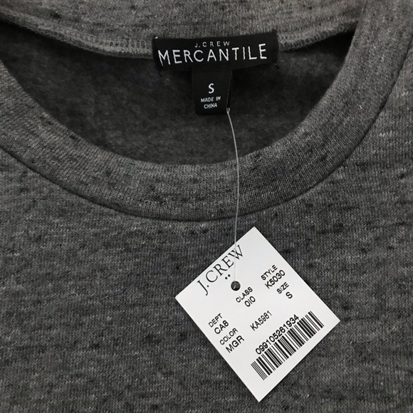 HPπ NWT J. Crew Factory Gray Ruffle-Trim Pullover - Picture 6 of 7